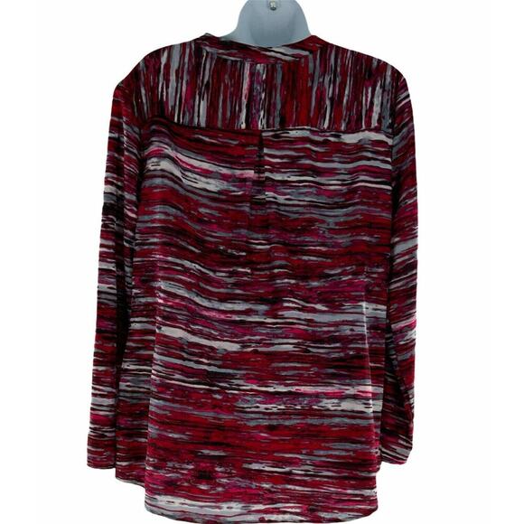Elementz Women's Button Front Pockets Multicolor Blouse Top Size Medium - Picture 2 of 5
